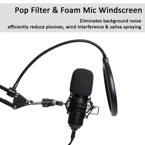 USB Microphone Kit Condenser Computer Cardioid Mic for Podcast, Game, YouTube Video, Stream, Recording Music