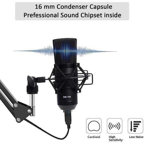 navor Condenser Microphone Combo, Cardioid Professional PC Mic Kit with Adjustable Mic Suspension Scissor Arm, Shock Mount and Pop Filter for Studio