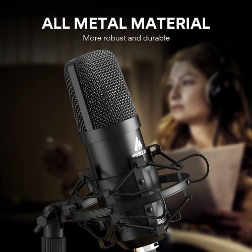 Ensemble microphone USB 192kHz/24bit au-A04T PC condensateur Podcast Streaming microphone professionnel cardioïde Plug & Play pour ordinateur,