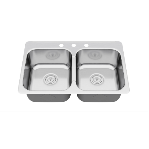 Évier de cuisine en acier inoxydable 18 po à congélateur supérieur KSS918 31 po de Blue Ocean 4 avec crépines GRATUITES