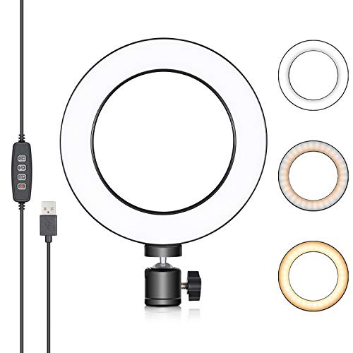Neewer LED Ring Light 6-inch for YouTube Video Live Streaming Makeup Selfie, Desktop Mini USB Camera LED Light