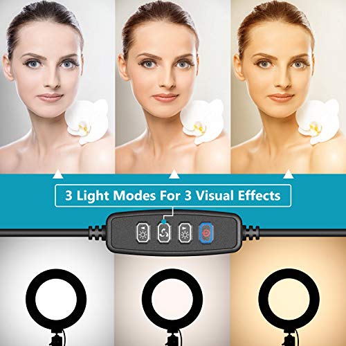 Neewer LED Ring Light 6-inch for YouTube Video Live Streaming Makeup Selfie, Desktop Mini USB Camera LED Light