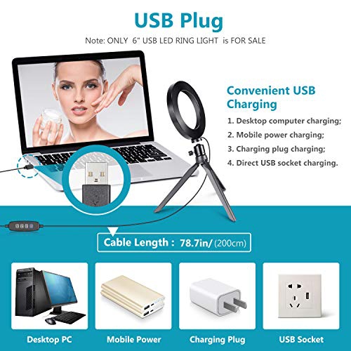 Neewer LED Ring Light 6-inch for YouTube Video Live Streaming Makeup Selfie, Desktop Mini USB Camera LED Light
