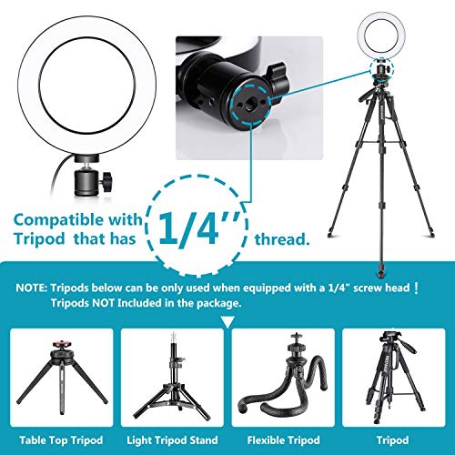 Neewer LED Ring Light 6-inch for YouTube Video Live Streaming Makeup Selfie, Desktop Mini USB Camera LED Light