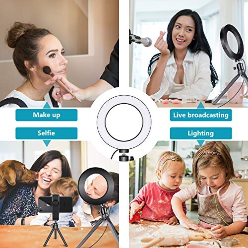 Neewer LED Ring Light 6-inch for YouTube Video Live Streaming Makeup Selfie, Desktop Mini USB Camera LED Light