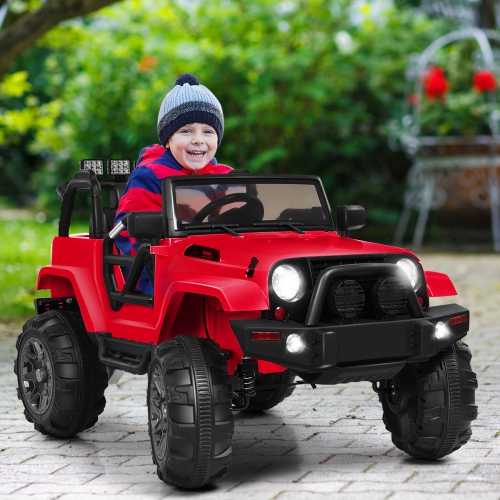 Costway 12V Kids Ride On Truck Car w/Bluetooth Remote Control MP3 Music LED Lights