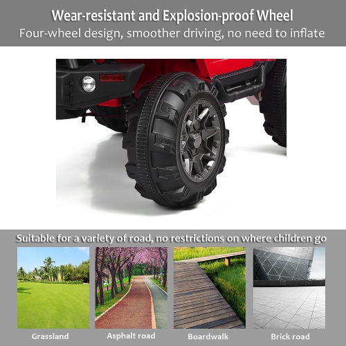 Costway 12V Kids Ride On Truck Car w/Bluetooth Remote Control MP3 Music LED Lights