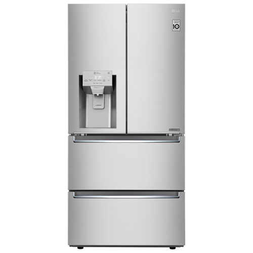 Réfrigérateur à deux portes 18,3 pi³ 33 po de LG, distributeur eau et glaçons - Inox