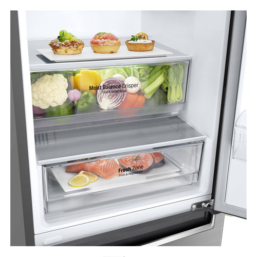 LG 24" 11.9 Cu. Ft. Counter-Depth Bottom Freezer Refrigerator - Platinum Silver