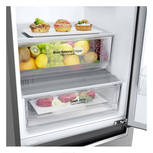 LG 24" 11.9 Cu. Ft. Counter-Depth Bottom Freezer Refrigerator - Platinum Silver