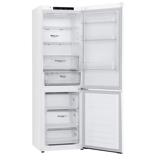LG 24" 11.9 Cu. Ft. Counter-Depth Bottom Freezer Refrigerator - White
