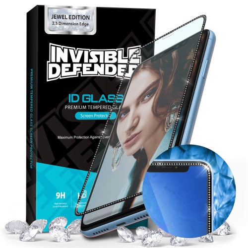 Ringke Invisible Defender Full Coverage Tempered Glass [Jewel Edition] Designed for iPhone Xr Screen Protector