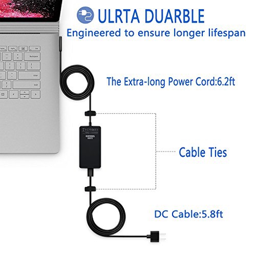 Surface Book 2 Charger,102W 15V 6.33A Power Supply for Microsoft Surface Book 2 Surface Book Surface Laptop Surface Pro