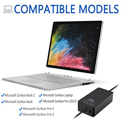 Surface Book 2 Charger,102W 15V 6.33A Power Supply for Microsoft Surface Book 2 Surface Book Surface Laptop Surface Pro