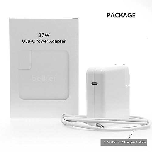 Belker 87W Macbook Charger for Apple Macbook Pro 15'' inch 2016 Replacement of Apple 87W Power Adapter with charge