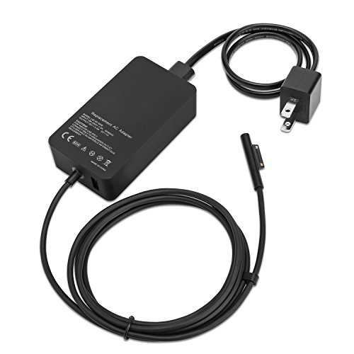 EWAYFA  Surface Charger 65W for Microsoft Surface Pro3 Pro4 Pro5 2017, 15V 4A Surface Pro Charger With USB Charging Port