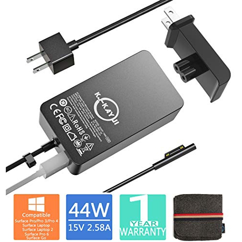KJ-KAYJI  Surface Pro Surface Laptop Charger, 44W 15V 2.58A Power Supply Compatible Microsoft Surface Pro Pro4 Pro 3 Surface