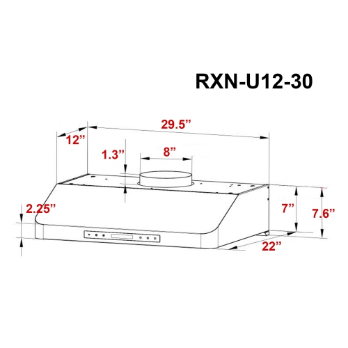 Hotte de cuisinière de 30 po 900 pi3/min de ROXON - Hotte de cuisine - Acier inoxydable