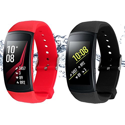 Bands For Samsung Gear Fit 2 Band Gear Fit 2 Pro 2 Pack Black Red Rukoy Replacement Straps Accessories For Samsung Best Buy Canada