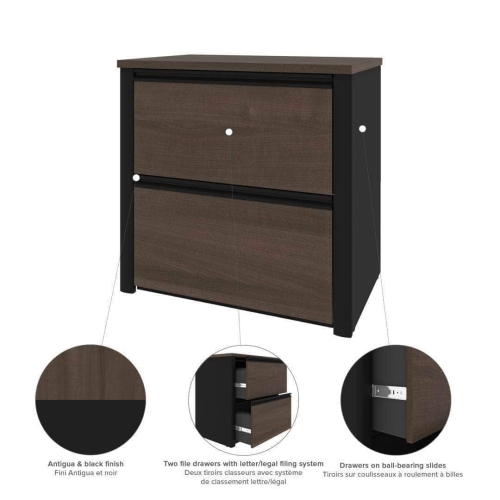 Bestar Connexion 30“ Lateral file cabinet - Antigua & Black
