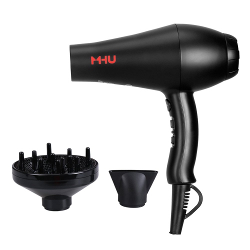 1875W Fast Hair Dryer Low Noise Ionic Ceramic 2 Speed and 3 Heat Settings Ac Infrared Heat with Concentrator & Diffuser