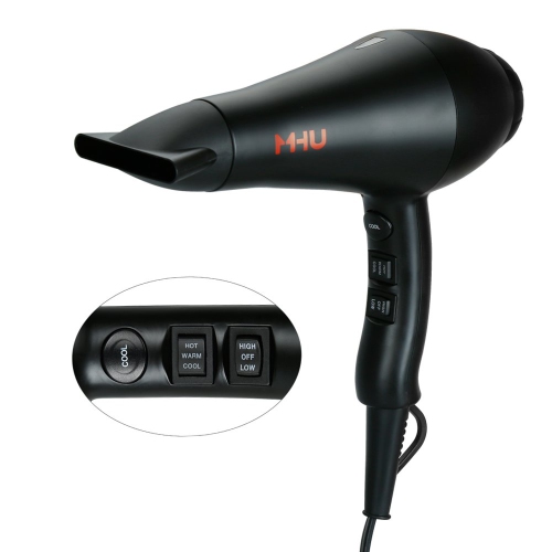 1875W Fast Hair Dryer Low Noise Ionic Ceramic 2 Speed and 3 Heat Settings Ac Infrared Heat with Concentrator & Diffuser