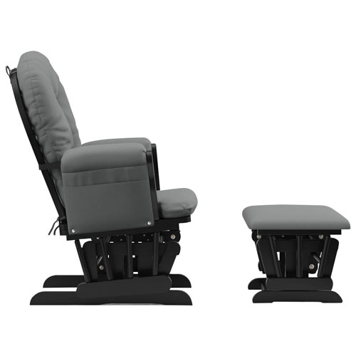 Storkcraft Hoop Glider and Ottoman Set - Black