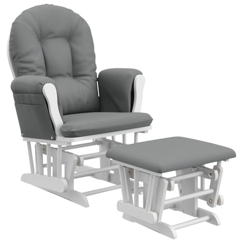 Storkcraft Hoop Glider and Ottoman Set - Pebble Grey