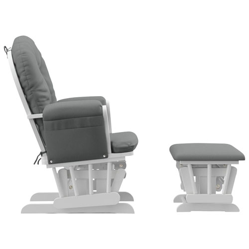 Storkcraft Hoop Glider and Ottoman Set - White