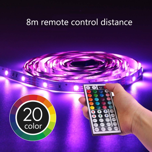 LED Strip Lights with Remote 5M 16.4 Ft 5050 RGB 150LEDs Flexible Color Changing Full Kit with 44 Key Remote Controller