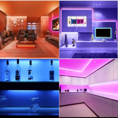 LED Strip Lights with Remote 5M 16.4 Ft 5050 RGB 150LEDs Flexible Color Changing Full Kit with 44 Key Remote Controller