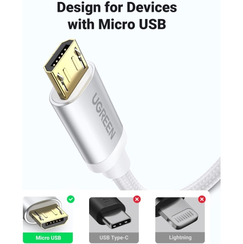 Micro USB Cable Nylon Braided Fast Quick Charger USB to Micro USB 2.0 Android Charging Cord for Galaxy S7 S6 Edge A10, J3 Prime, Redmi Note 5 Pro,