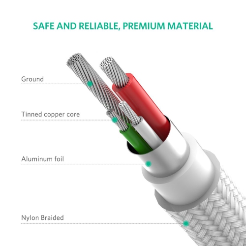 Micro USB Cable Nylon Braided Fast Quick Charger USB to Micro USB 2.0 Android Charging Cord