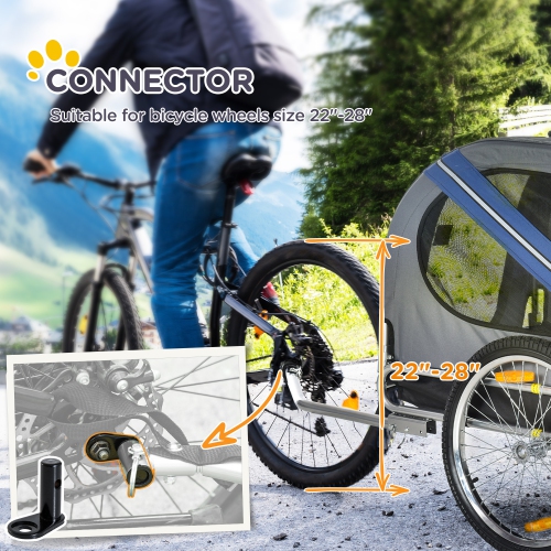 Remorque à vélo pour chien d'Aosom, chariot pour animal de compagnie, chariot à vélo, chariot de voyage, accessoire de porte-bébé avec attelage,