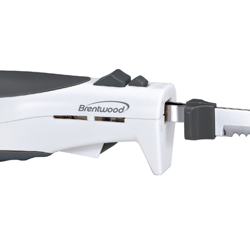 Brentwood Couteau à découper électrique, 7 po, Blanc
