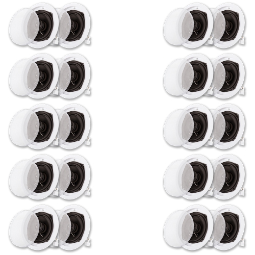 Acoustic Audio R191 Flush Mount In Ceiling Speakers Home Theater 10 Pair Pack