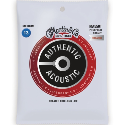 Martin Authentic Lifespan 2.0 Acoustic Guitar Strings 92 8 Medium