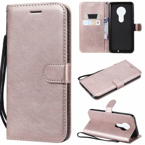 CSMART  [Cs] Motorola Moto G7 Power Case, Magnetic Leather Folio Wallet Flip Case Cover With Card Slot, Rose In Gold