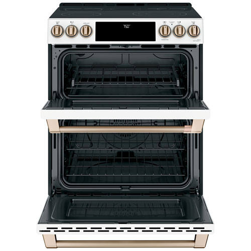 Café 30" True Convection Double Oven Slide-In Smooth Top Electric Range (CCES750P4MW2) - Matte White