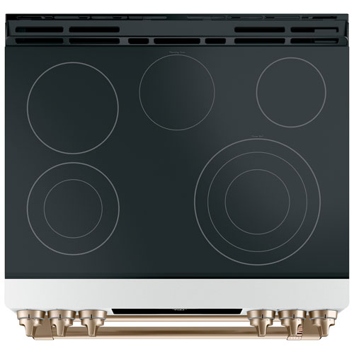 Café 30" True Convection Double Oven Slide-In Smooth Top Electric Range (CCES750P4MW2) - Matte White