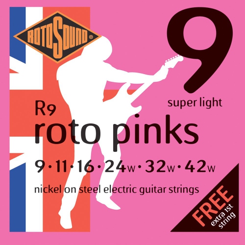 Cordes de guitare Roto Pinks de Rotoson - 9-42