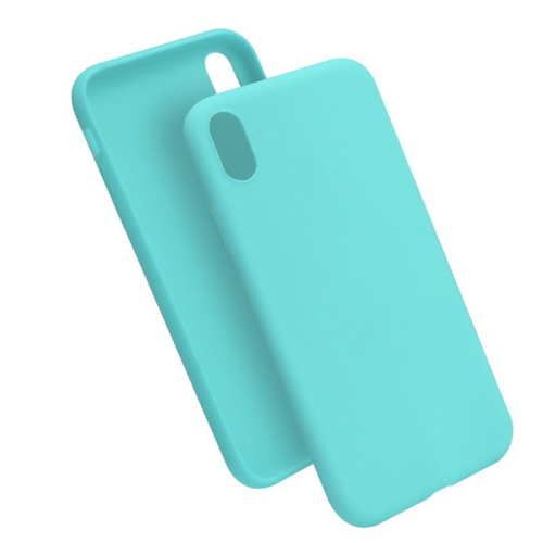 PANDACO Soft Shell Matte Mint Blue Case for iPhone XS Max