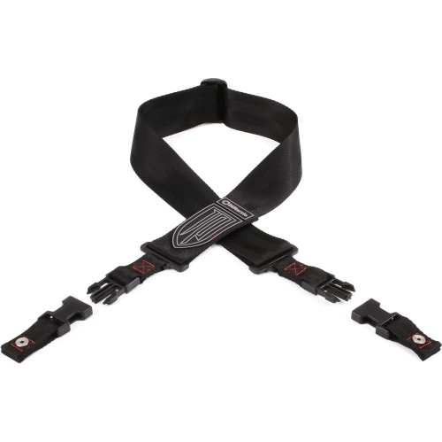 DIMARZIO  John Petrucci Nylon Cliplock Guitar Strap - Stitch In Red