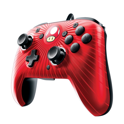 PDP Nintendo Switch Faceoff Wired Pro Controller - Red Mushroom