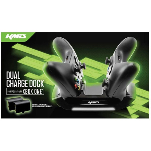 KMD Xbox One Charger Dual Charge Dock Bundle - Black