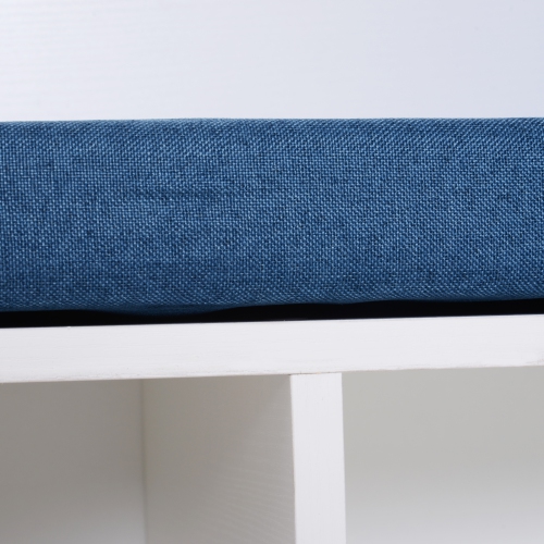 HOMCOM 6-Cubby Bookcase with Seat Cushion, Cube Storage Shelf Bookshelf with Reading Nook for Home Office, Study, Blue