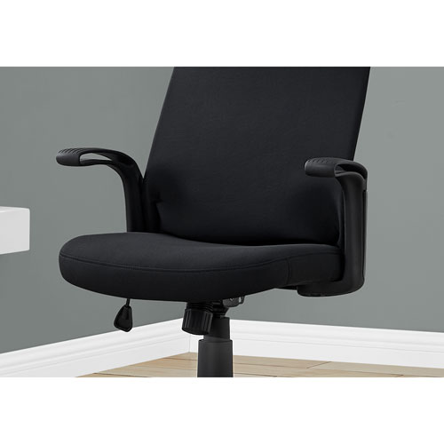 Fauteuil de bureau ergonomique en polyester à dossier haut de Monarch - Noir