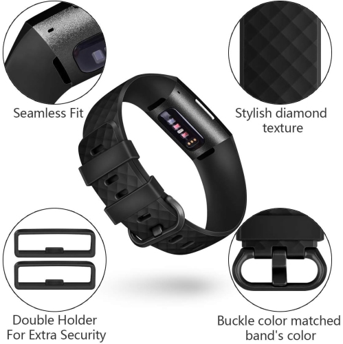 Fitbit Charge 3,Classic & Special Edition Replacement Fitness Sport Wristband Compatible for Charge 3 and Charge 3 SE, Large