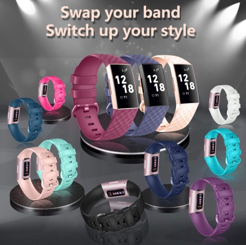 Fitbit Charge 3,Classic & Special Edition Replacement Fitness Sport Wristband Compatible for Charge 3 and Charge 3 SE, Large