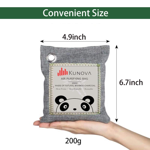 Kunova 8 Pack - 200g Each Activated Bamboo Charcoal Deodorizer Natural, Odor Absorber, Odor Neutralizer
